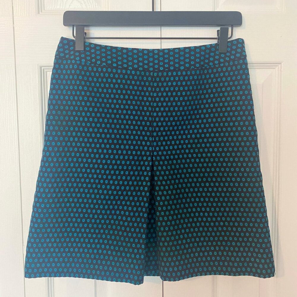 LOFT Black and Blue Lined Skirt